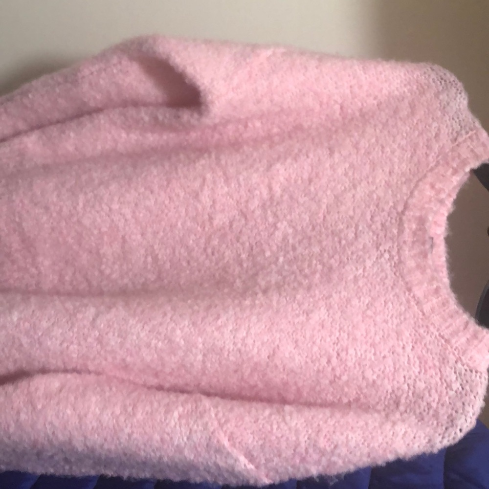Pink furry sweater